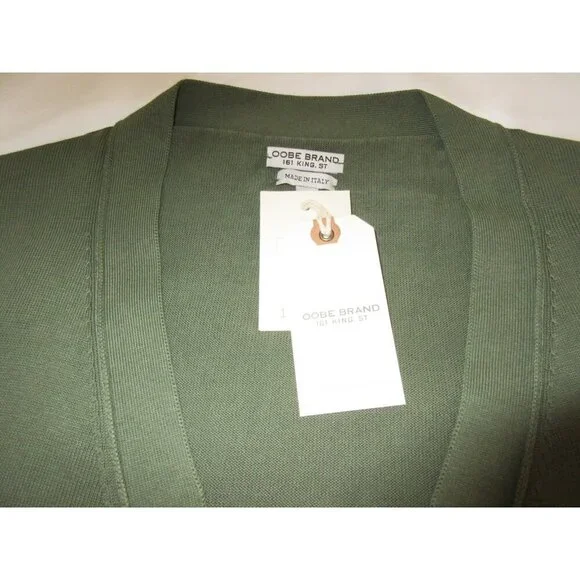 OOBE Brand Men's Ashworth Cotton Cardigan Italian Made Sweater Militaire Green - Picture 5 of 7
